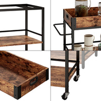 Vicco Carrello di servizio Rovere rustico 65 x 84.5 cm