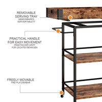 Vicco Carrello di servizio Rovere rustico 65 x 84.5 cm