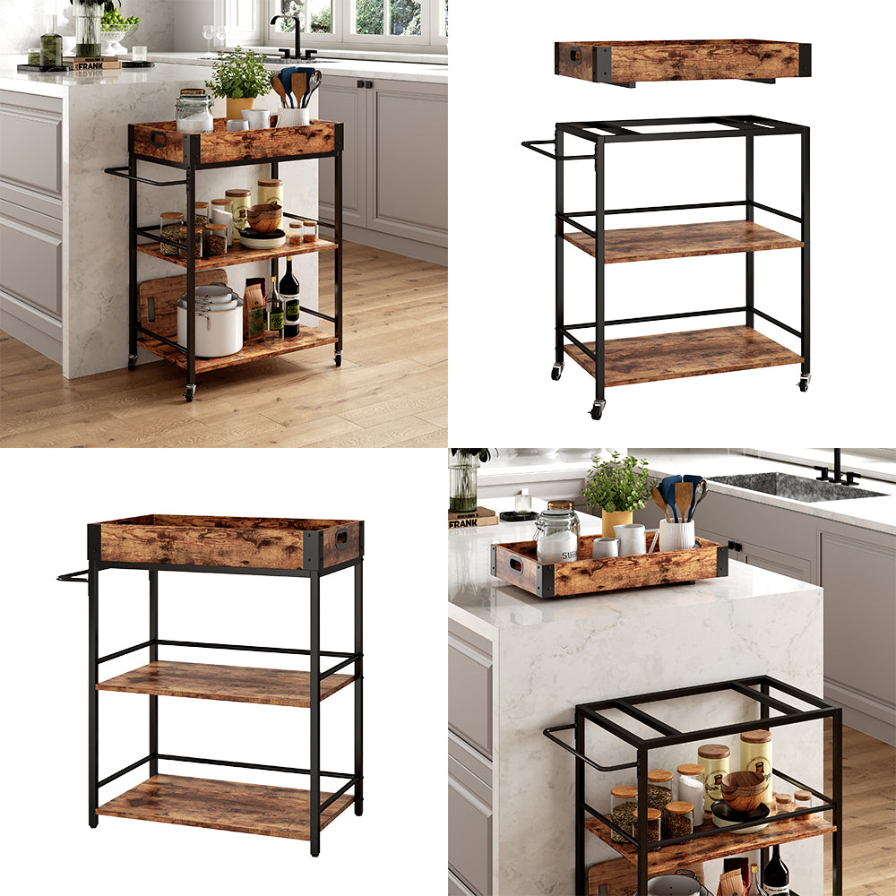 Vicco Carrello di servizio Rovere rustico 65 x 84.5 cm