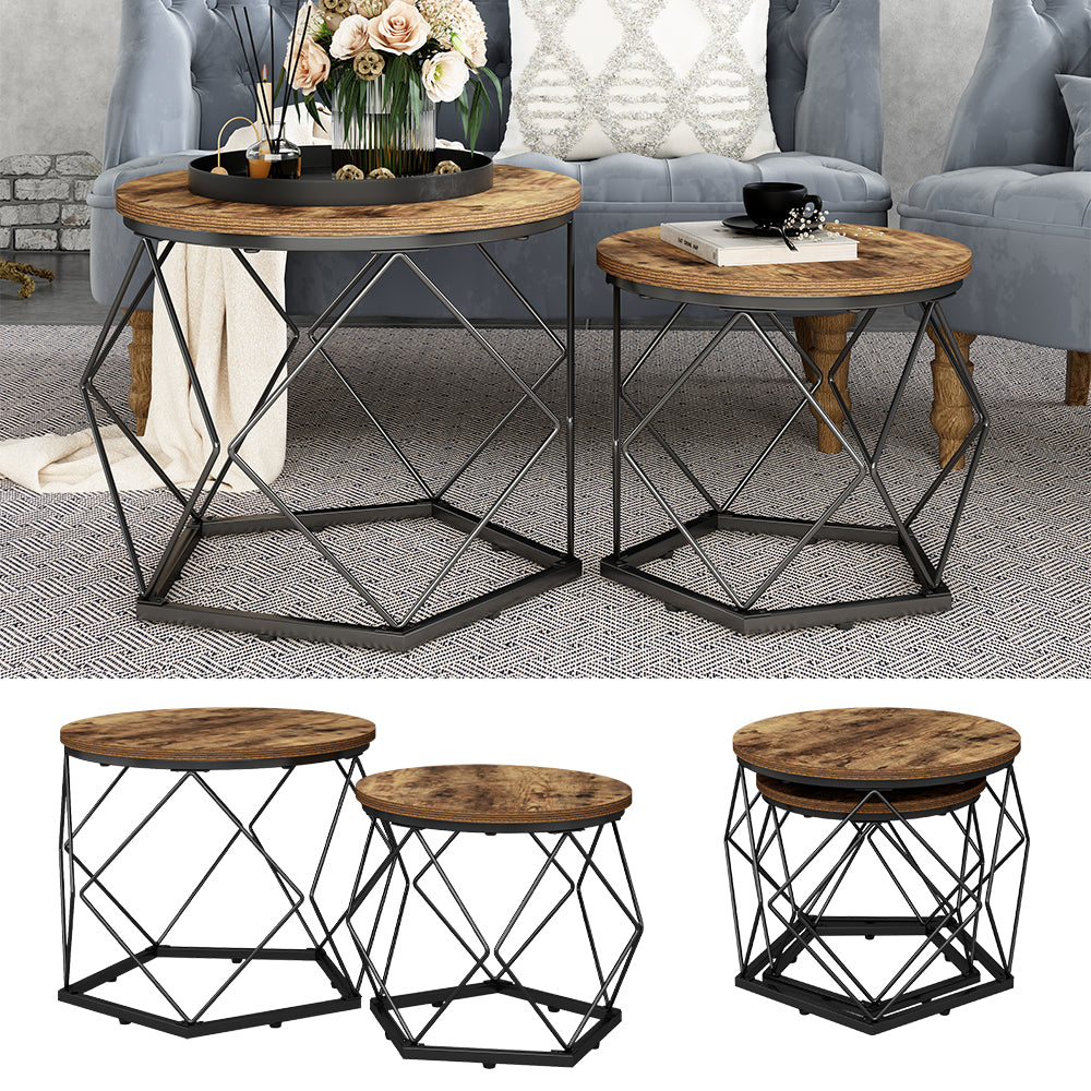 Vicco Set di tavolini Rovere rustico 50 x 40 cm 2 parti