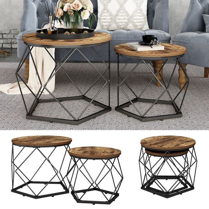 Vicco Set di tavolini Rovere rustico 50 x 40 cm 2 parti