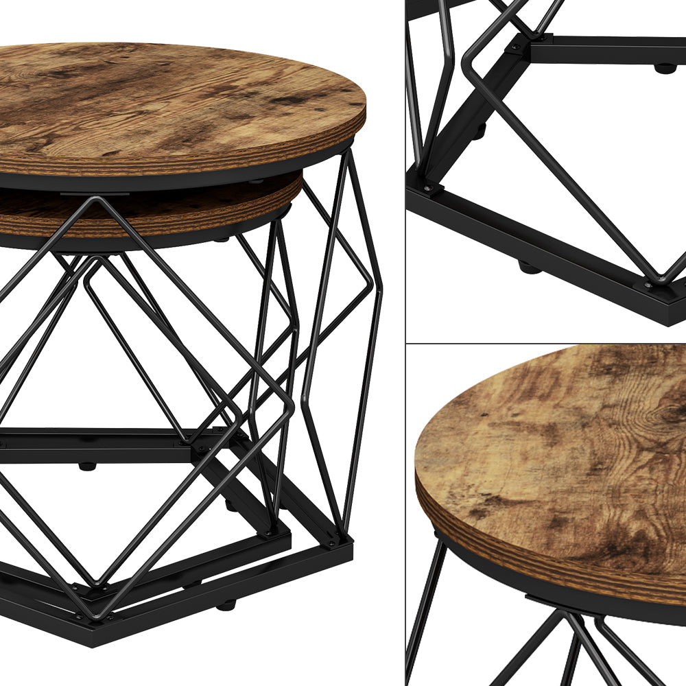 Vicco Set di tavolini Rovere rustico 50 x 40 cm 2 parti