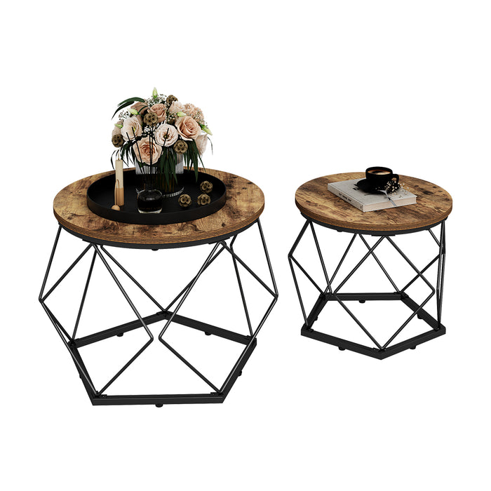 Vicco Set di tavolini Rovere rustico 50 x 40 cm 2 parti