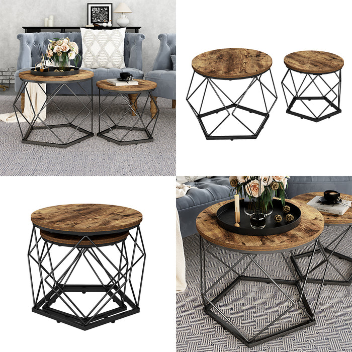 Vicco Set di tavolini Rovere rustico 50 x 40 cm 2 parti