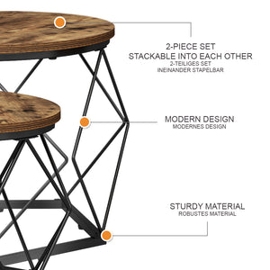 Vicco Set di tavolini Rovere rustico 50 x 40 cm 2 parti
