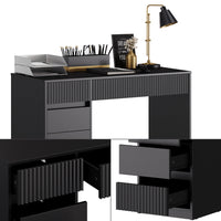 Vicco Scrivania Nero 120 x 55 cm con 5 cassetti