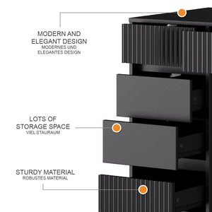 Vicco Scrivania Nero 120 x 55 cm con 5 cassetti