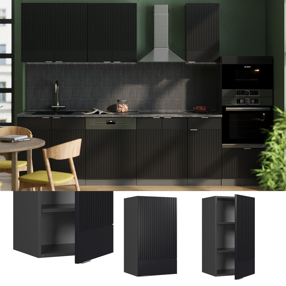 Vicco Pensile da cucina Nero a righe 40 cm