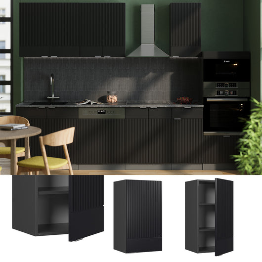 Vicco Pensile da cucina Nero a righe 40 cm