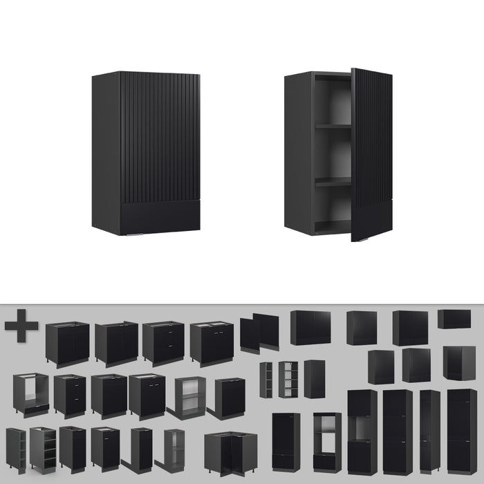 Vicco Pensile da cucina Nero a righe 40 cm