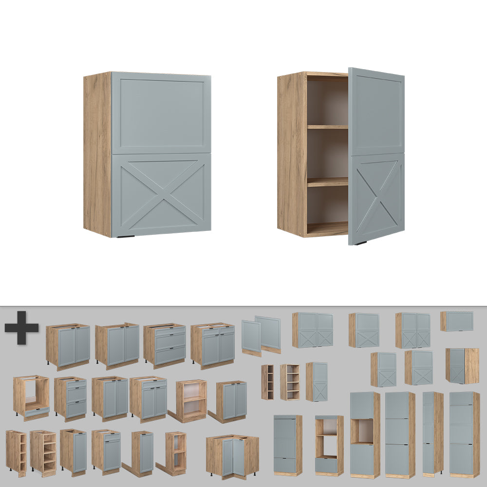 Vicco Pensile da cucina Blu-grigio chiaro 50 cm