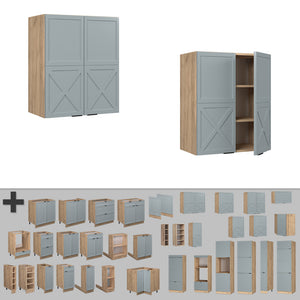 Vicco Pensile da cucina Blu-grigio chiaro 60 cm