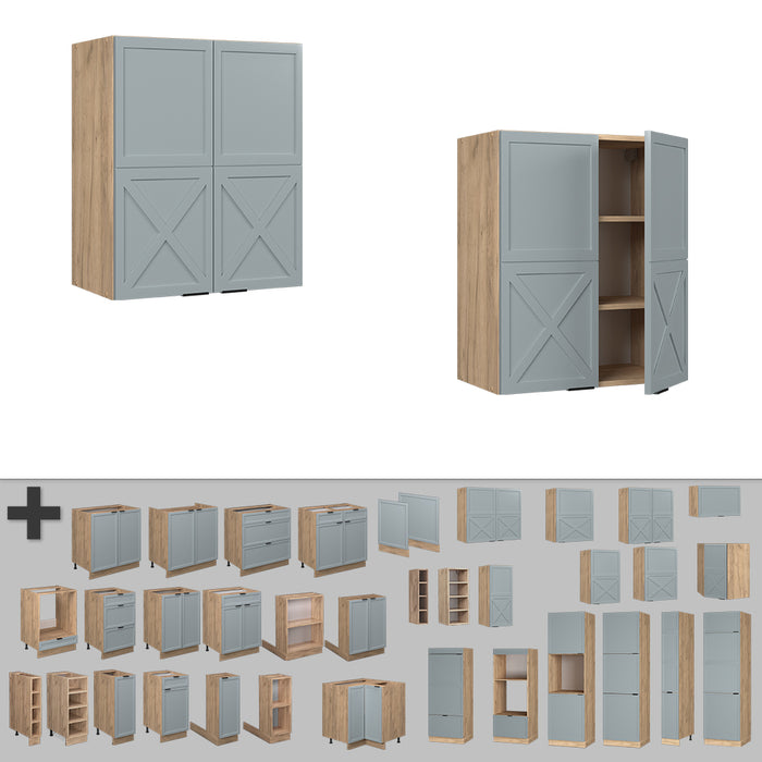 Vicco Pensile da cucina Blu-grigio chiaro 60 cm