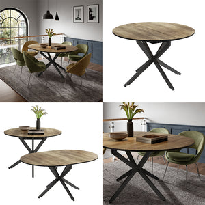 Vicco tavolo da pranzo allungabile Nero/quercia rustico 120 x 76.5 cm Estensibile