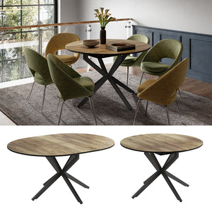 Vicco tavolo da pranzo allungabile Nero/quercia rustico 120 x 76.5 cm Estensibile