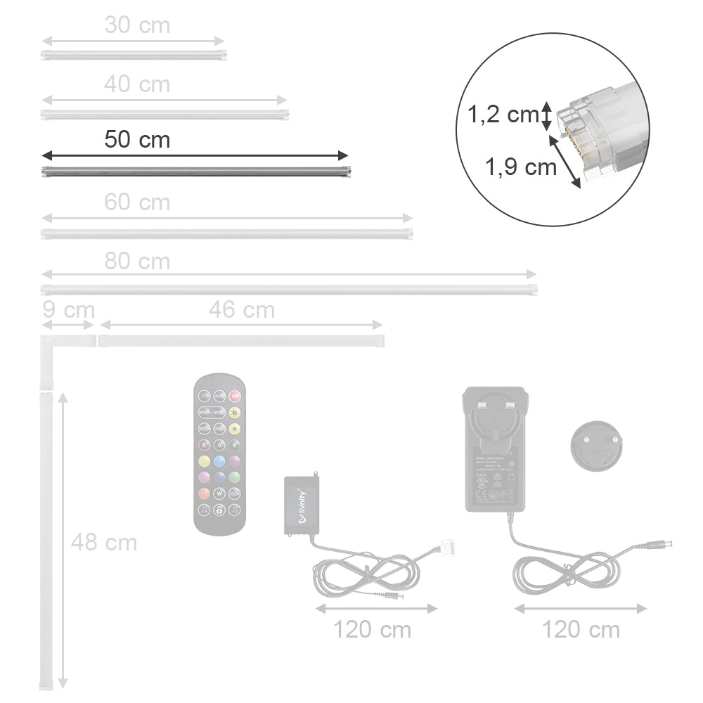 Vicco Striscia LED bianca 50 cm