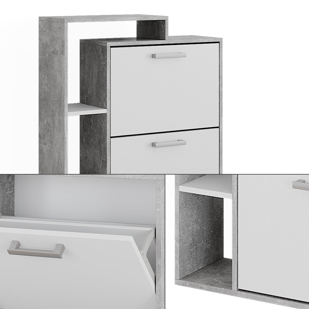 Vicco Scarpiera Calcestruzzo 80 x 128.3 cm con 3 scomparti