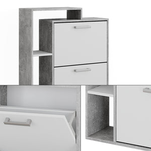 Vicco Scarpiera Calcestruzzo 80 x 128.3 cm con 3 scomparti