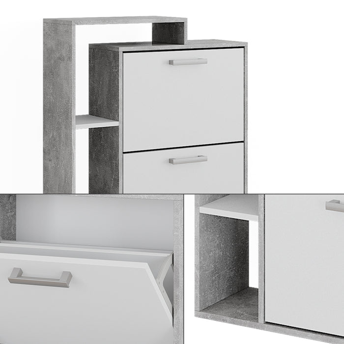 Vicco Scarpiera Calcestruzzo 80 x 128.3 cm con 3 scomparti