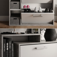 Vicco Scarpiera Calcestruzzo 80 x 128.3 cm con 3 scomparti