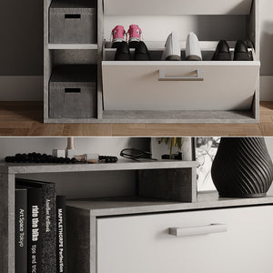 Vicco Scarpiera Calcestruzzo 80 x 128.3 cm con 3 scomparti