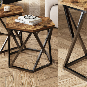 Vicco Set di tavolini Rovere rustico 57 x 57 cm 2 parti