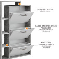 Vicco Scarpiera Calcestruzzo 80 x 128.3 cm con 3 scomparti