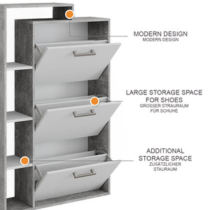 Vicco Scarpiera Calcestruzzo 80 x 128.3 cm con 3 scomparti