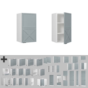 Vicco Pensile da cucina Blu-grigio chiaro 40 cm