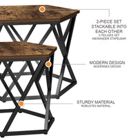 Vicco Set di tavolini Rovere rustico 57 x 57 cm 2 parti