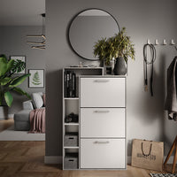 Vicco Scarpiera Calcestruzzo 80 x 128.3 cm con 3 scomparti