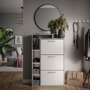 Vicco Scarpiera Calcestruzzo 80 x 128.3 cm con 3 scomparti