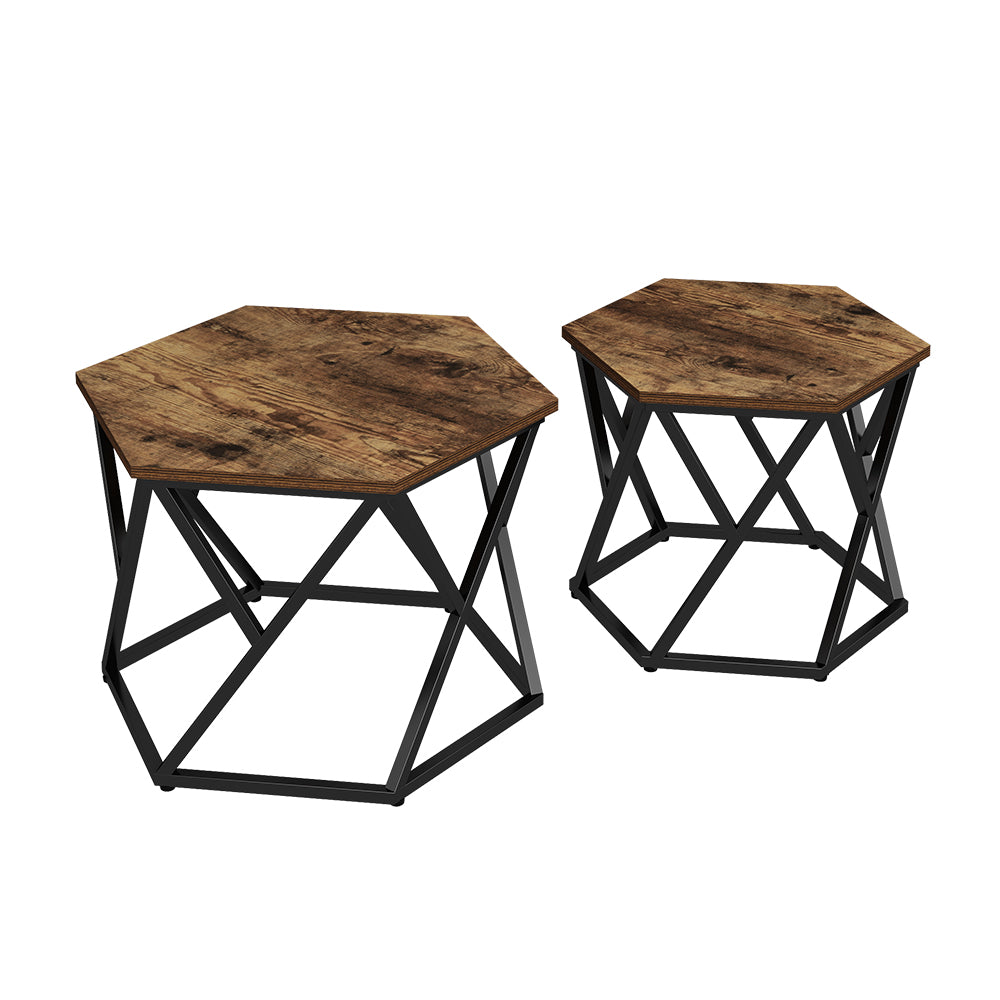 Vicco Set di tavolini Rovere rustico 57 x 57 cm 2 parti