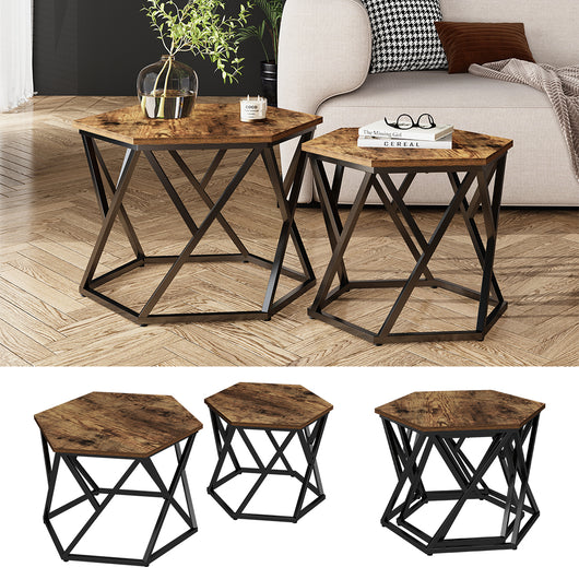 Vicco Set di tavolini Rovere rustico 57 x 57 cm 2 parti