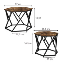 Vicco Set di tavolini Rovere rustico 57 x 57 cm 2 parti