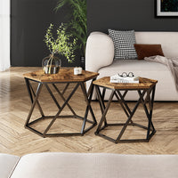 Vicco Set di tavolini Rovere rustico 57 x 57 cm 2 parti