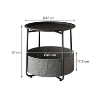 Vicco Tavolino Nero 47 x 50 cm