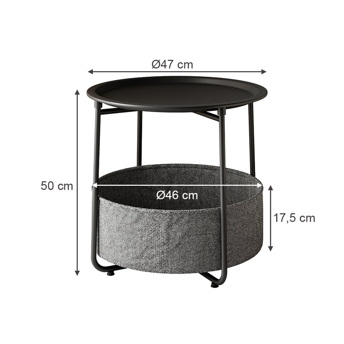Vicco Tavolino Nero 47 x 50 cm