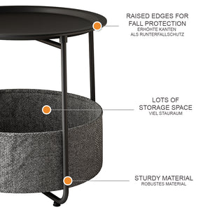 Vicco Tavolino Nero 47 x 50 cm