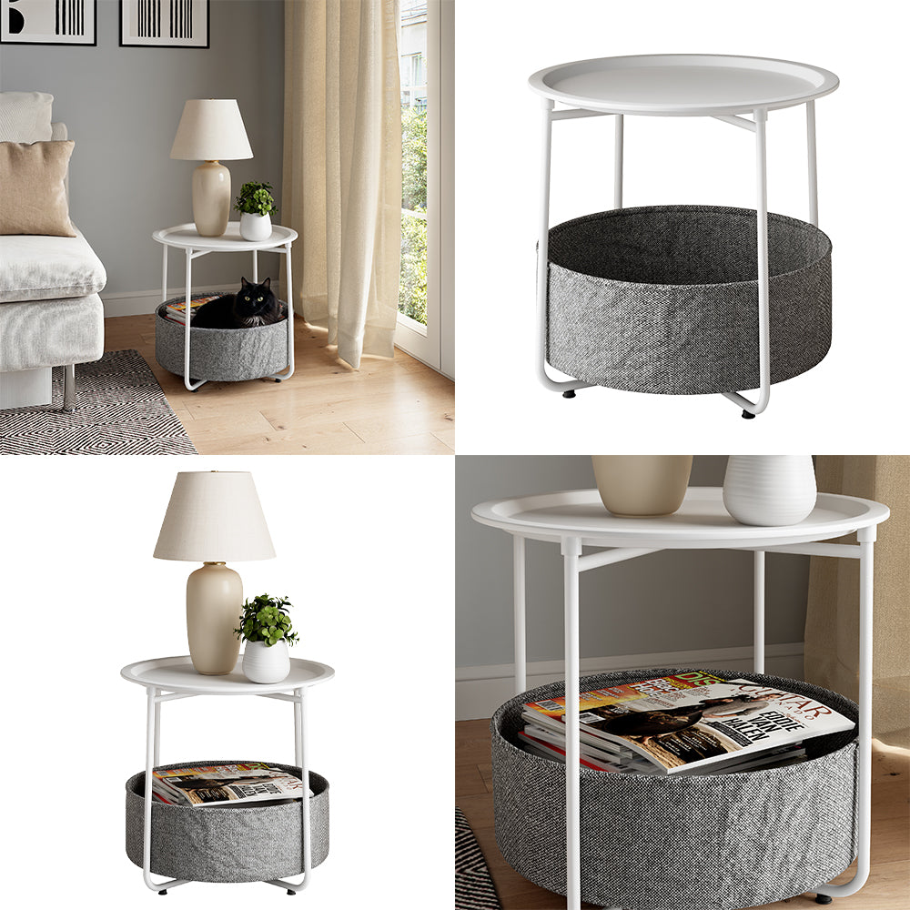 Vicco Tavolino da caffè Bianco 47 x 50 cm