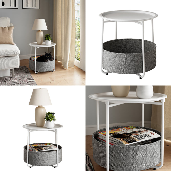 Vicco Tavolino da caffè Bianco 47 x 50 cm