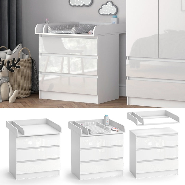 Vicco Fasciatoio Bianco 80 x 85.4 cm con 3 cassetti