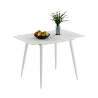 Vicco Tavolo da pranzo Bianco 80 x 70 cm Estensibile