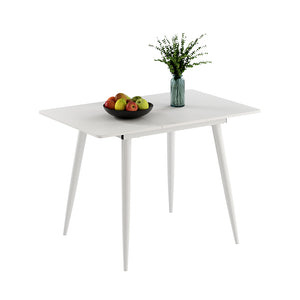 Vicco Tavolo da pranzo Bianco 80 x 70 cm Estensibile