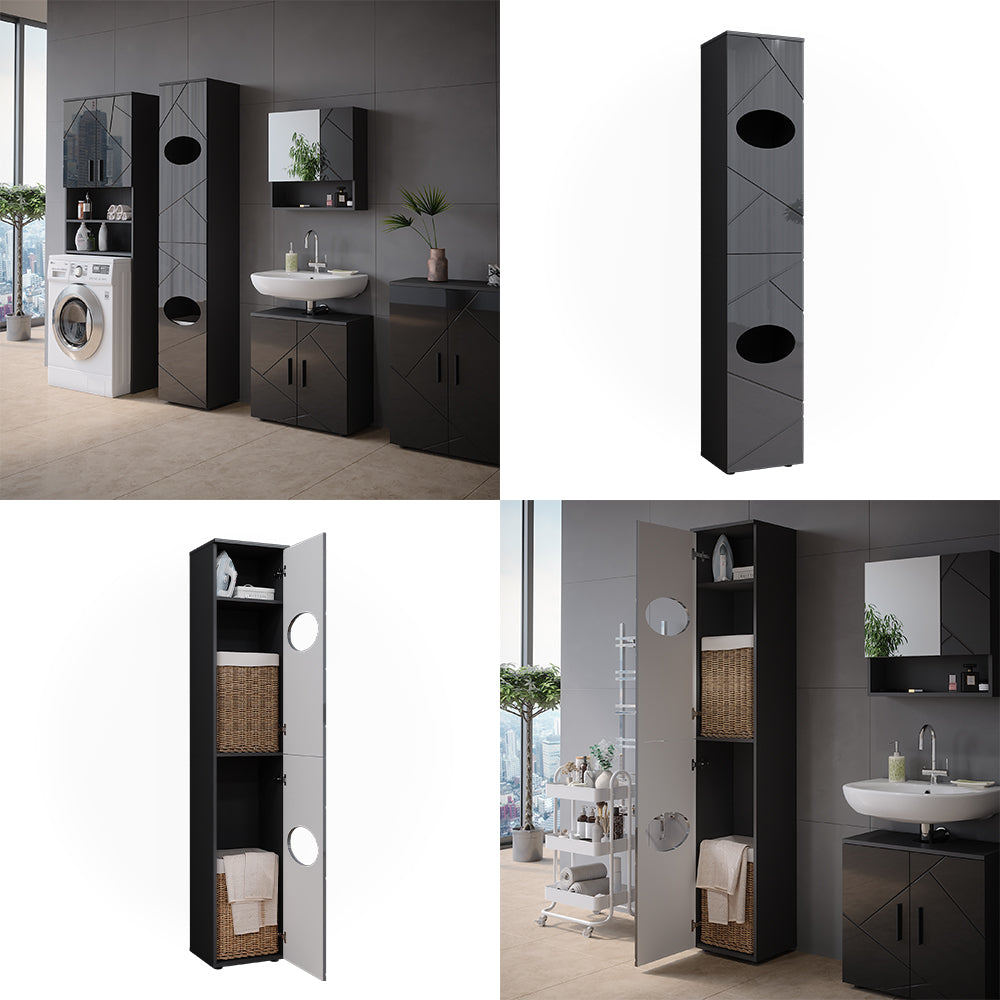 Vicco Armadio per la biancheria Antracite 32 x 192 cm