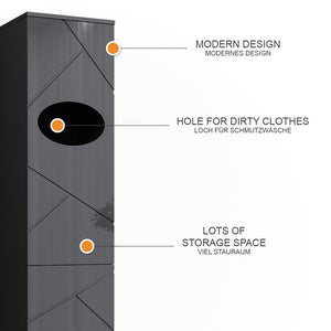 Vicco Armadio per la biancheria Antracite 32 x 192 cm