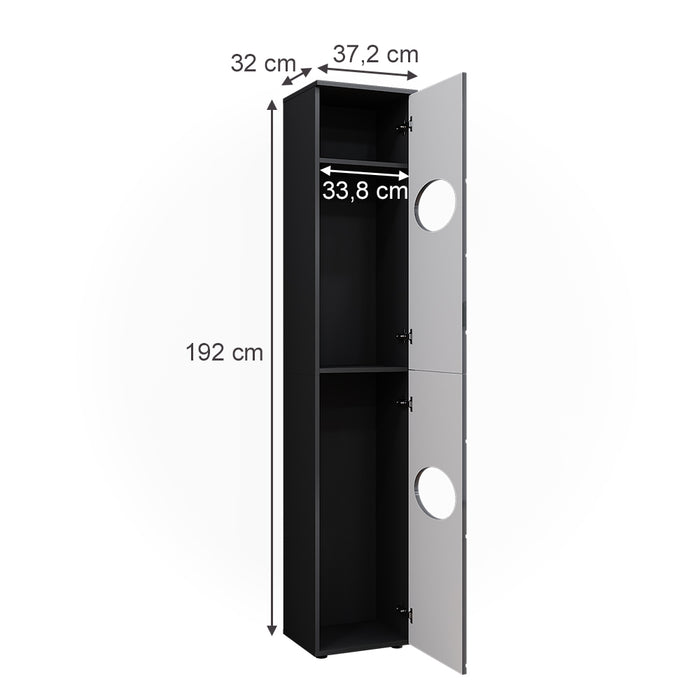 Vicco Armadio per la biancheria Antracite 32 x 192 cm
