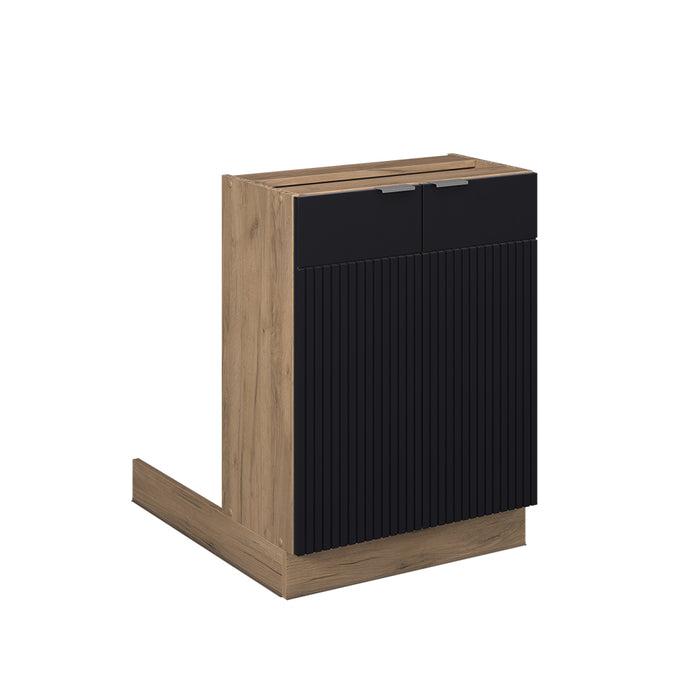 Vicco Isola cucina Nero a righe 60 cm senza piano di lavoro