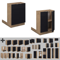 Vicco Isola cucina Nero a righe 60 cm senza piano di lavoro