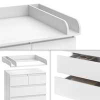 Vicco Fasciatoio Bianco 80 x 110.2 cm con 5 cassetti